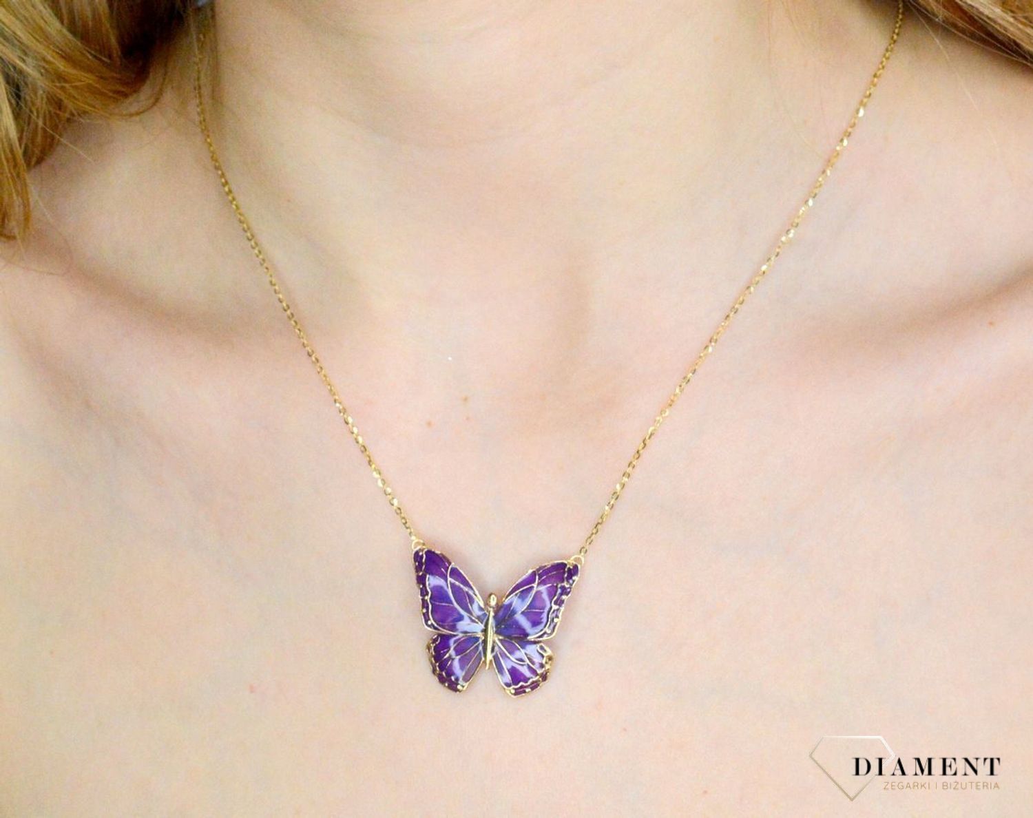 Złoty naszyjnik damski 585 emaliowany motyl NA 3477 (3).jpg